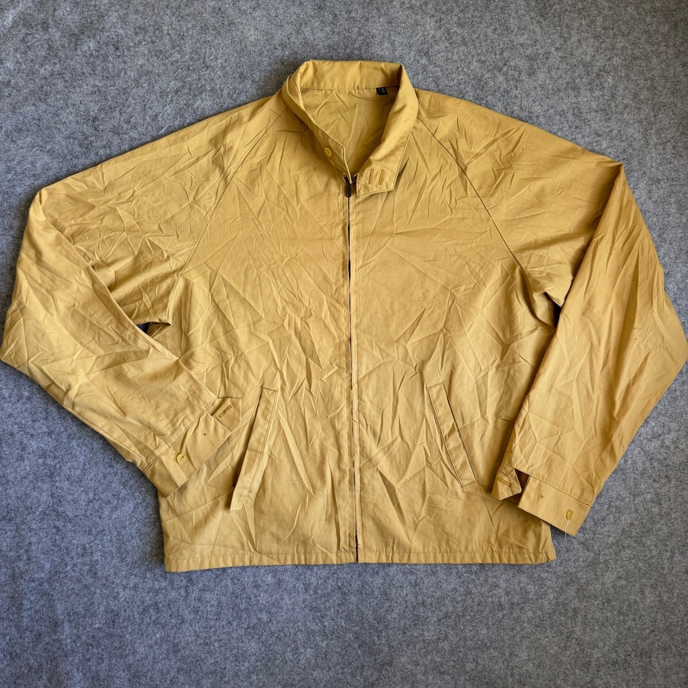 Unbranded Mens Harrington Jacket 44 Tall Mustard Yellow Full Zip Vintage Style